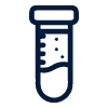 test tube with liquid and markings depicting measurements related to science chemistry lab experiments including eight different solutions