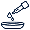 dropper dispensing liquid into a dish clear liquid for testing and measurement