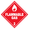 flammable gas warning sign with number two indicating hazard level three types of flammable gas