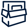 simple icon of a package representing three shipping options